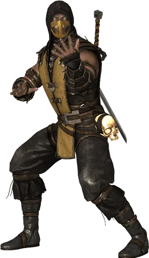 Mortal Kombat Ninja Warrior Pose PNG Image