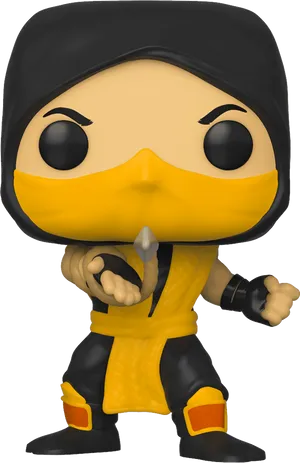 Mortal Kombat Yellow Ninja Figure.png PNG Image