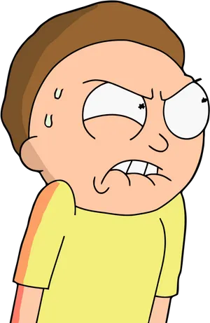 Morty Smith Annoyed Expression PNG Image