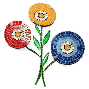 Mosaic Flower Artwork Png 98 PNG Image