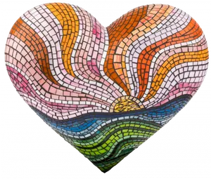 Mosaic Heart Artwork PNG Image