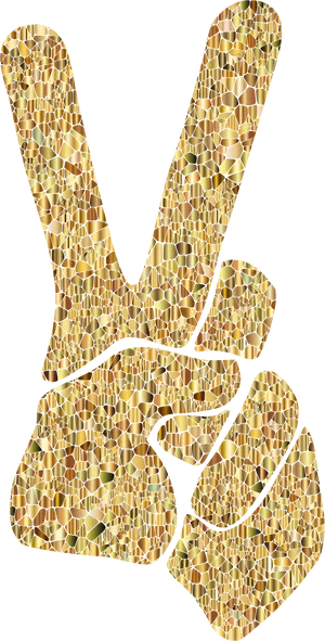 Mosaic Pattern Peace Sign PNG Image