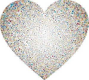 Mosaic Stained Glass Heart Transparent Background PNG Image