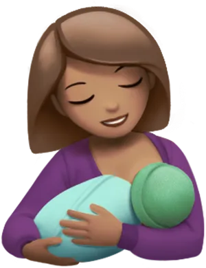 Mother Child Breastfeeding Emoji PNG Image