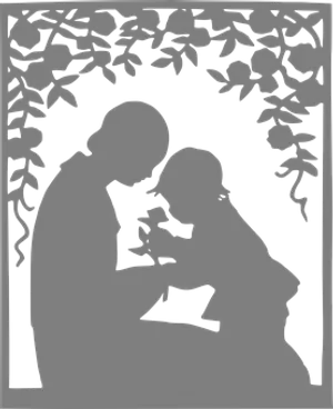 Mother Child Silhouette Art PNG Image