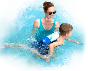 Mother Child Swimming Lesson.jpg PNG Image