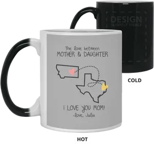 Mother Daughter Love Color Changing Mug PNG Image