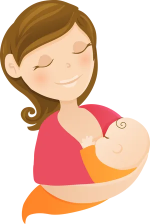 Mother Infant Bonding Illustration PNG Image