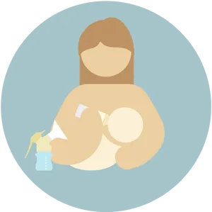 Mother Infant Breastfeeding Illustration PNG Image