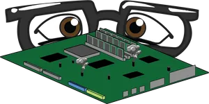 Motherboard Eyeglasses Concept PNG Image