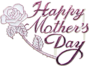 Mothers Day Rose Greeting PNG Image