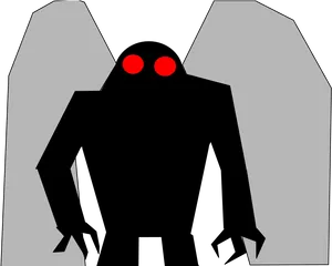 Mothman Silhouette Red Eyes PNG Image