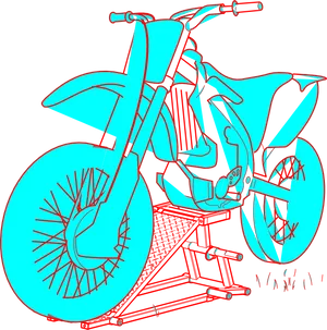 Motocross Bike Anaglyph3 D PNG Image