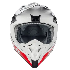 Motocross Helmet Red White Design PNG Image