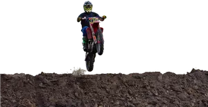 Motocross Jump Action Shot PNG Image