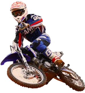 Motocross Rider Action Pose PNG Image