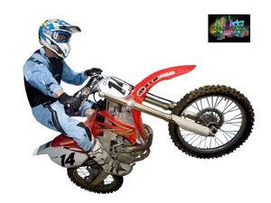 Motocross Rider Mid Air Trick Honda Bike14 PNG Image