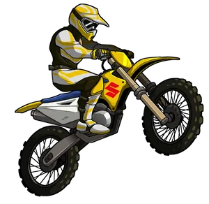 Motocross Rider Vector Illustration PNG Image