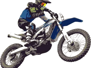 Motocross Rideron Yamaha Bike PNG Image