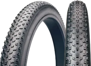 Mountain Bike Tires Profile View PNG Image