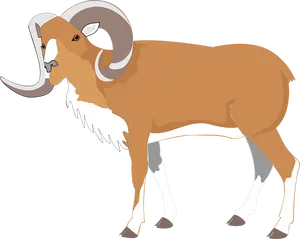 Mountain Goat Illustration PNG Image