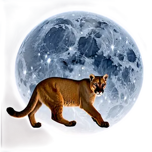 Mountain Lion In Moonlight Png 06262024 PNG Image