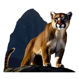 Mountain Lion In Moonlight Png Gty25 PNG Image