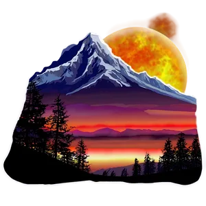 Mountain Sunset Scene PNG 41 PNG