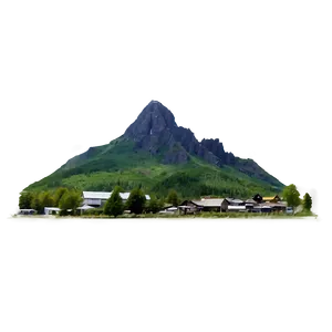 Mountain Town Landscape Png 23 PNG Image