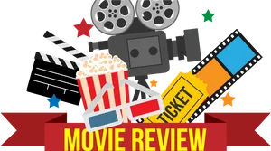 Movie Review Elements Illustration PNG Image