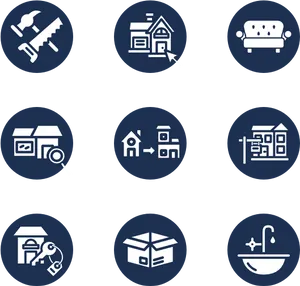 Moving Services Icons Set PNG Image