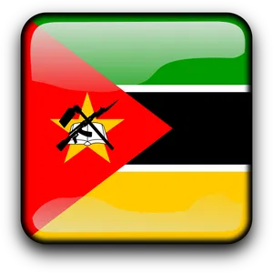 Mozambique Flag Button Graphic PNG Image