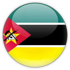 Mozambique Flag Button PNG Image