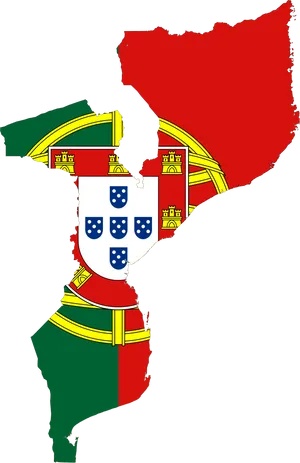 Mozambique Portugal Map Overlay PNG Image