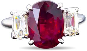 Mozambique Ruby Diamond Ring PNG Image