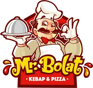 Mr Bolat Kebap Pizza Restaurant Logo PNG Image