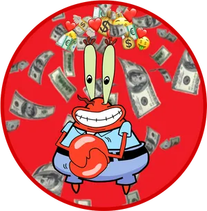 Mr Krabs Money Love PNG Image