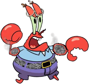 Mr Krabs Money Obsession PNG Image