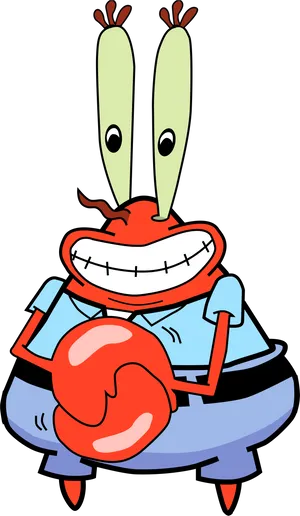 Mr Krabs Smiling Cartoon Character PNG Image