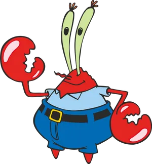 Mr Krabs Standing Sponge Bob Character PNG Image