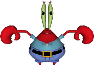 Mr Krabs3 D Model PNG Image