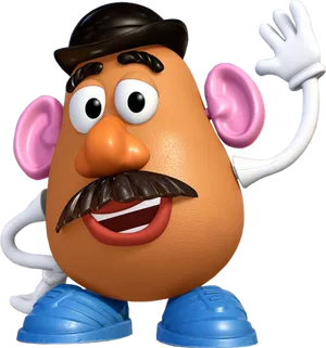 Mr Potato Head Character Waving PNG Image