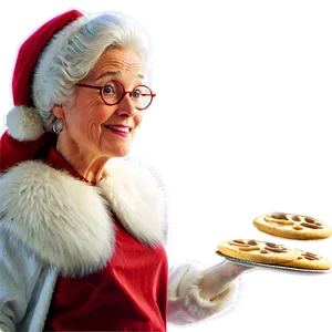 Mrs Claus Baking Cookies Png Shk PNG Image