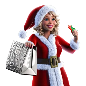 Mrs Claus In Snow Scene Png 5 PNG Image