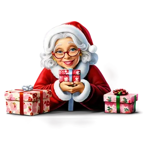 Mrs Claus With Gift Bag Png Lpi PNG Image