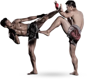 Muay Thai Kick Practice PNG Image