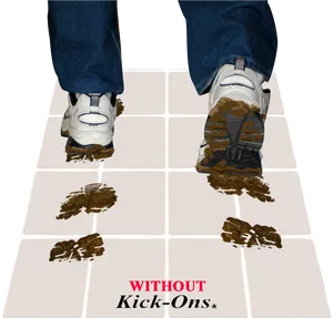 Muddy Shoe Printson Clean Floor PNG Image