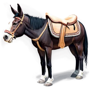 Mule With Saddle Png Khs95 PNG Image