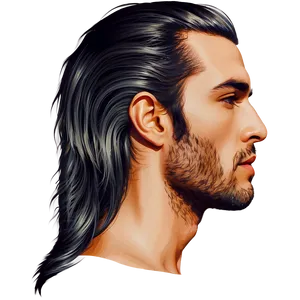 Mullet Hair Profile Silhouette Png 17 PNG Image