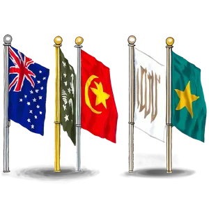 Multi-flag Display Flagpole Png 26 PNG Image